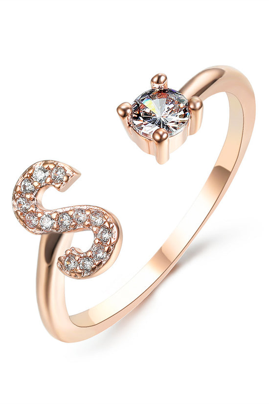 New Design Adjustable 26 Initial Letter Ring Fashion Jewelry For Women Simple Elegant Jewelry