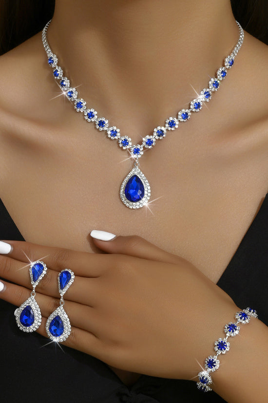 Fashion Jewelry Bridal Jewelry Suit Necklace Ear Stud Bracelet Three-piece Set
