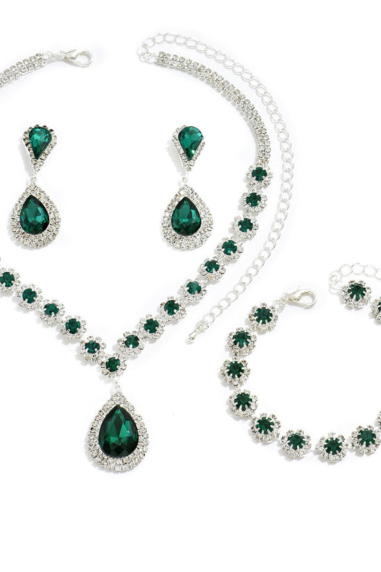 Fashion Jewelry Bridal Jewelry Suit Necklace Ear Stud Bracelet Three-piece Set