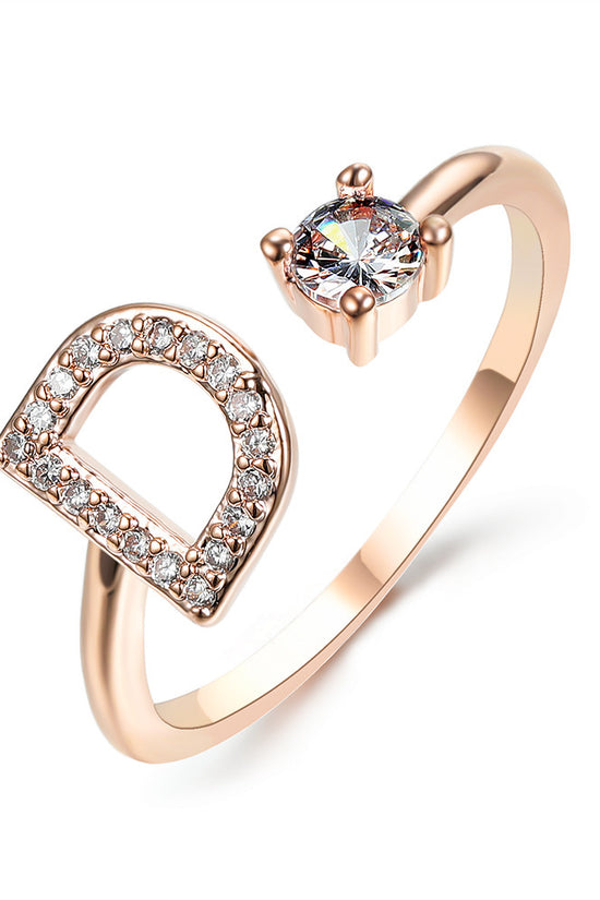 New Design Adjustable 26 Initial Letter Ring Fashion Jewelry For Women Simple Elegant Jewelry