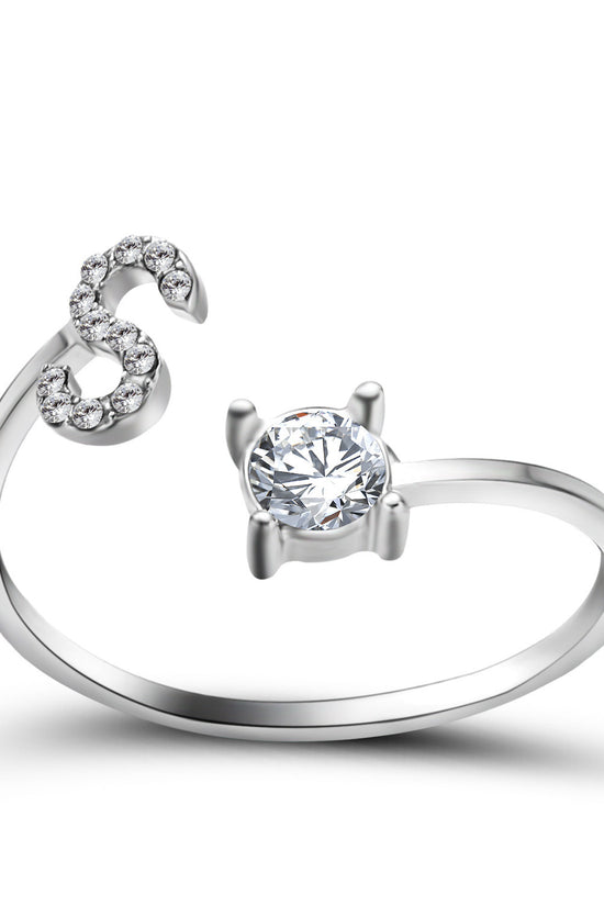 New Design Adjustable 26 Initial Letter Ring Fashion Jewelry For Women Simple Elegant Jewelry