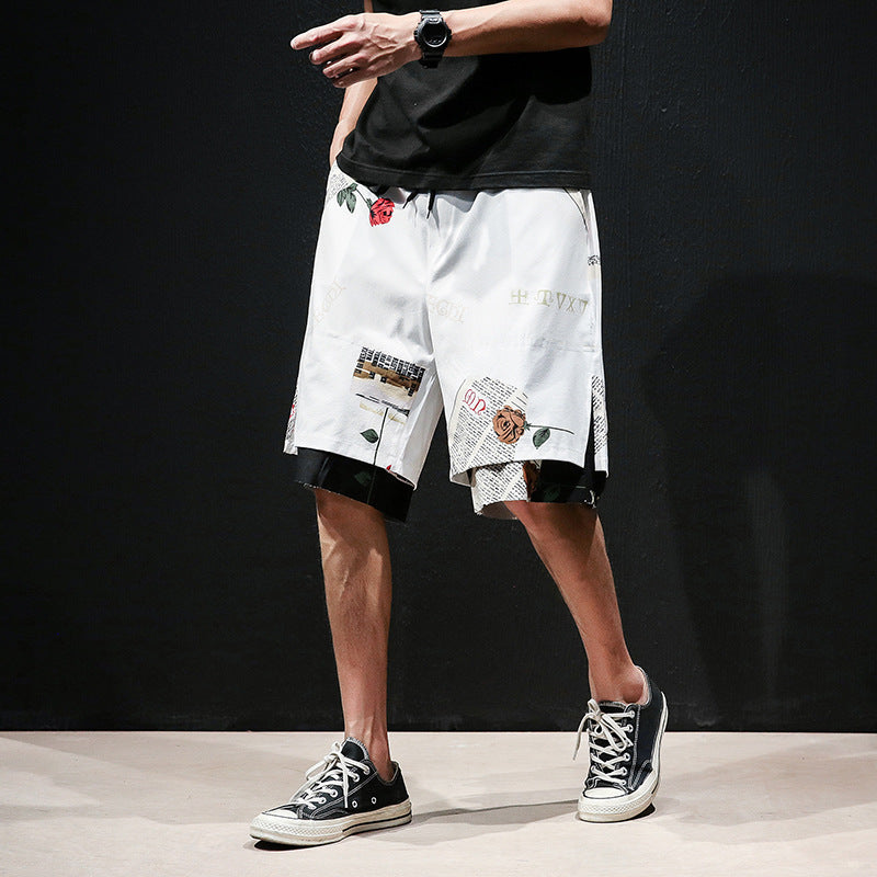 Floral shorts men's beach pants