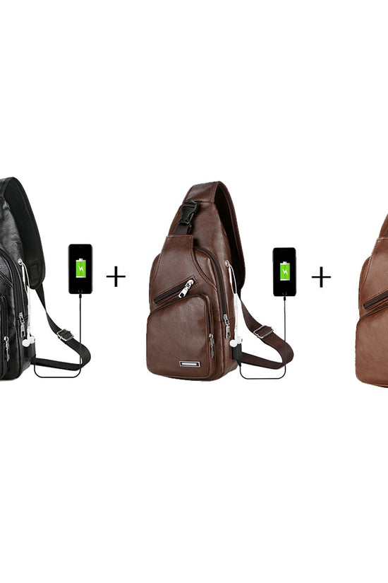 USB Portable Charging Chest Bag Messenger Bag