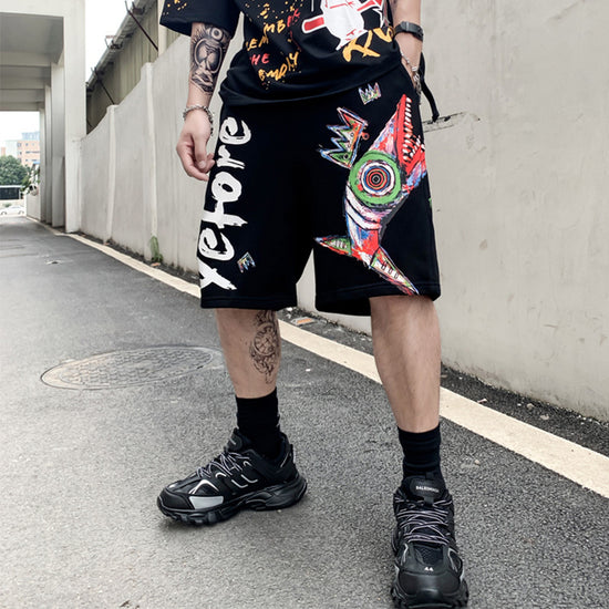 Men's letter print shorts