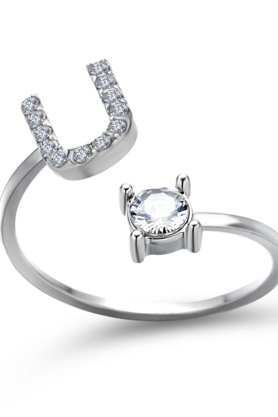 New Design Adjustable 26 Initial Letter Ring Fashion Jewelry For Women Simple Elegant Jewelry