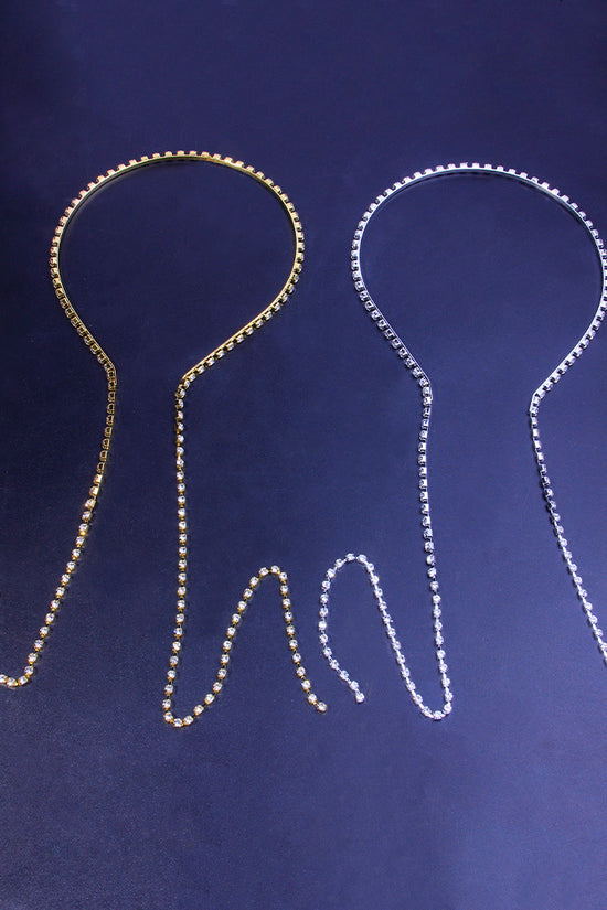 European And American Hot-selling Single-chain With Diamond Headband, Temperament And Personality, Back-hung Hairpin, Simple And Full-drilled Headwear Headwear