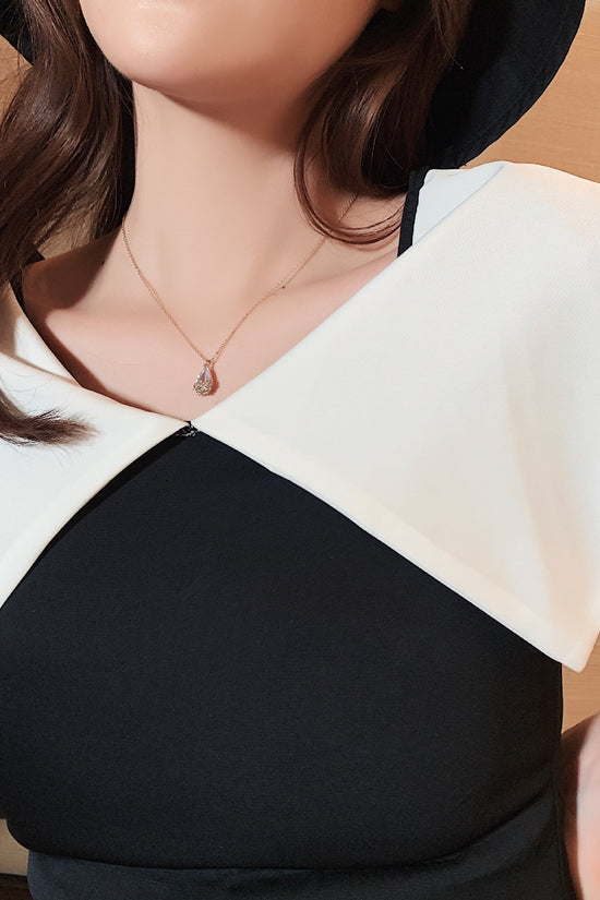 Crystal Water Drop Pendant Necklace Women's Fine Jewelry Adjustable Short Accessories Jewelry Gift