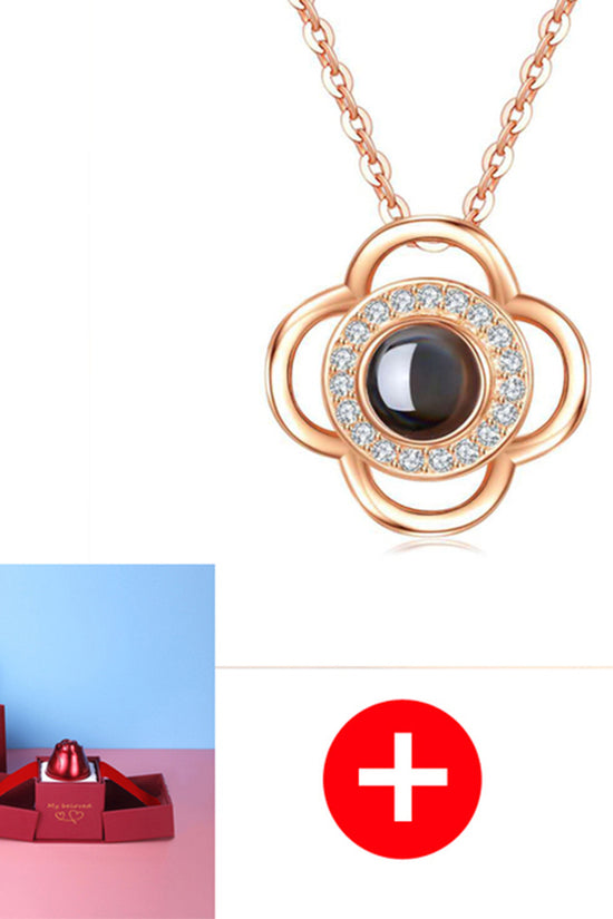 Hot Valentine's Day Gifts Metal Rose Jewelry Gift Box Necklace For Wedding Girlfriend Necklace Gifts