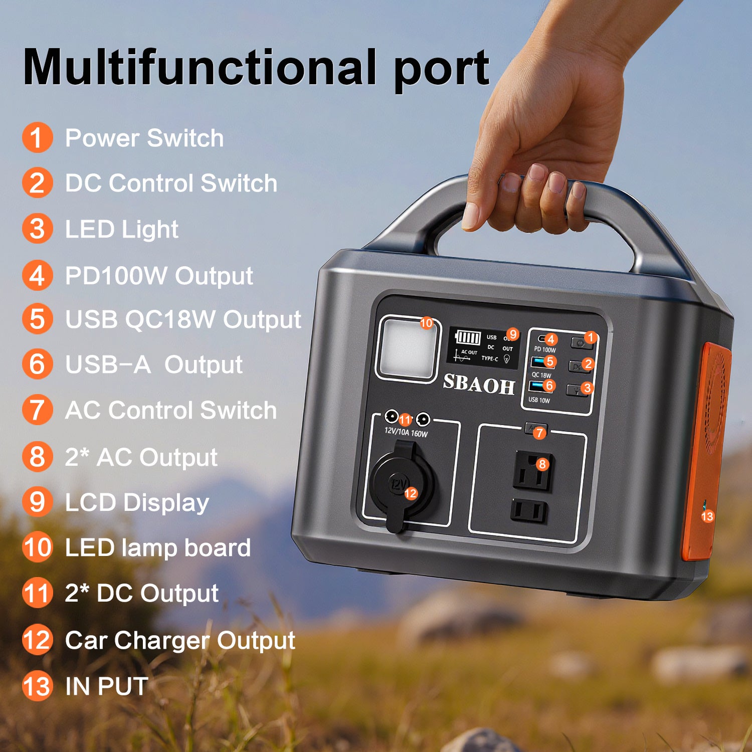 600W Portable Power Station,538.7Wh 145600mAh Solar Generator For Outdoor Camping, Home Backup,Power Outages ,No Solar Panel