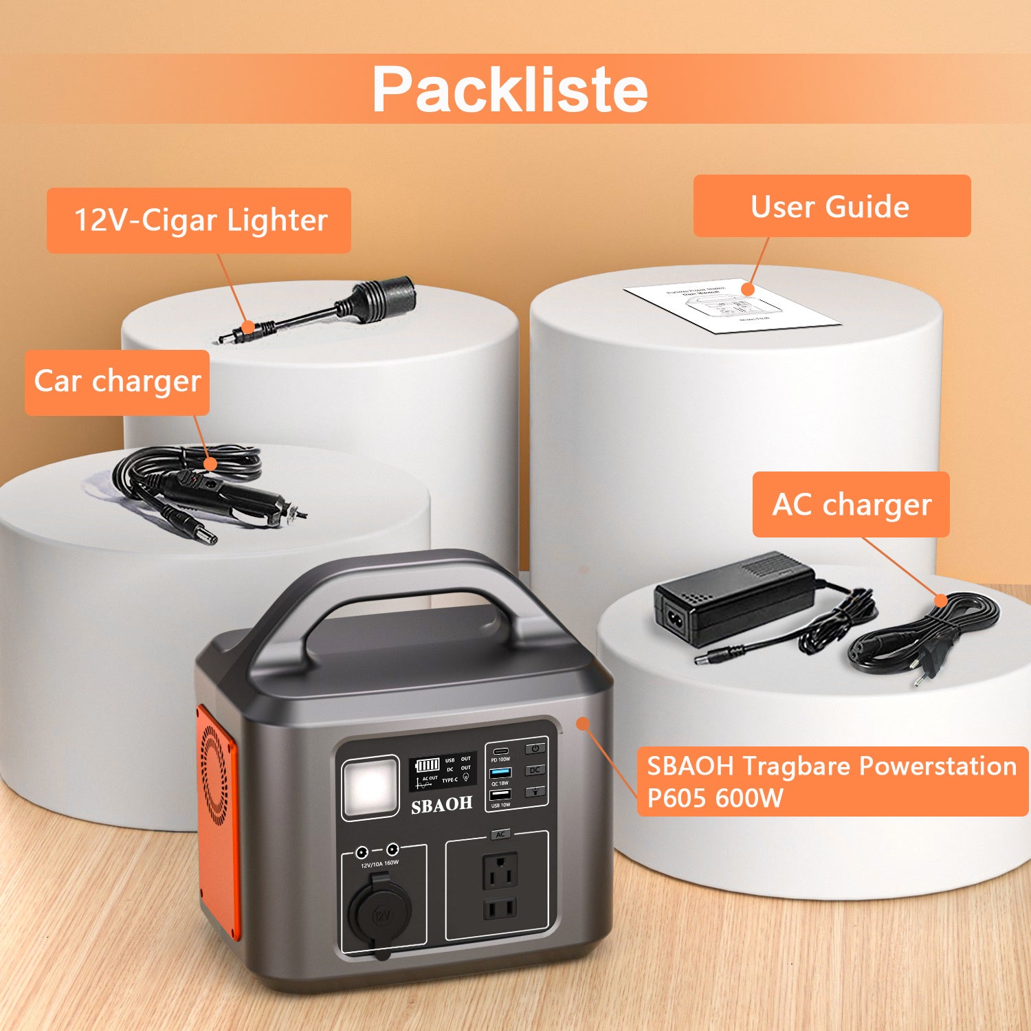 600W Portable Power Station,538.7Wh 145600mAh Solar Generator For Outdoor Camping, Home Backup,Power Outages ,No Solar Panel