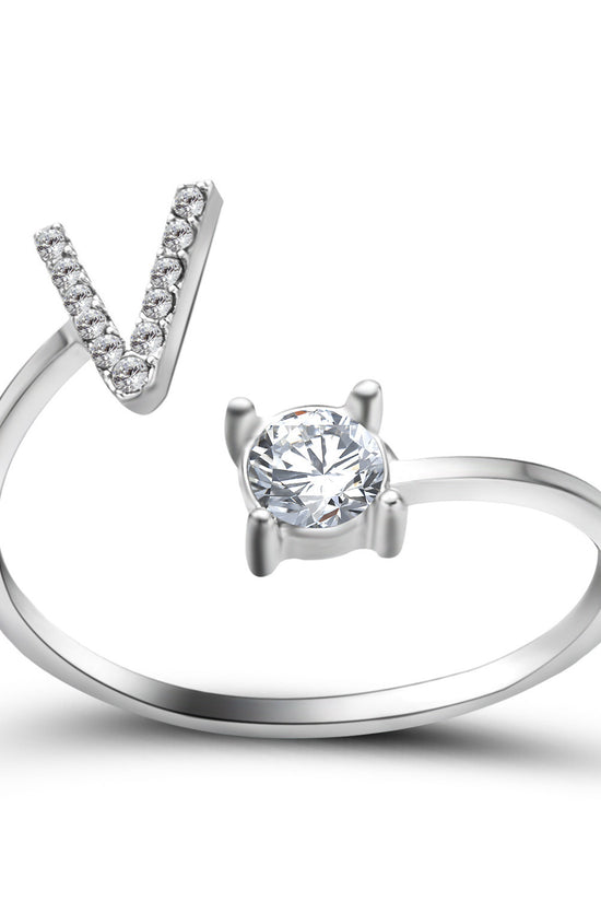New Design Adjustable 26 Initial Letter Ring Fashion Jewelry For Women Simple Elegant Jewelry