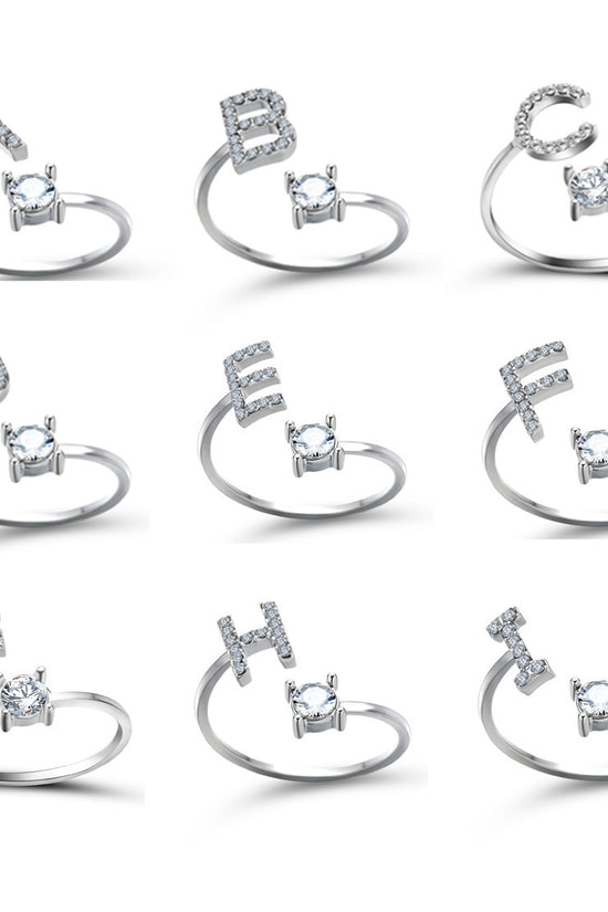New Design Adjustable 26 Initial Letter Ring Fashion Jewelry For Women Simple Elegant Jewelry