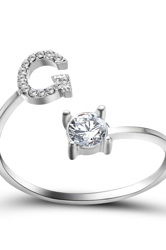 New Design Adjustable 26 Initial Letter Ring Fashion Jewelry For Women Simple Elegant Jewelry