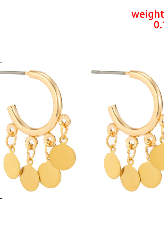 Accessories Simple Trend Geometric C-shaped Sequin Earrings Women