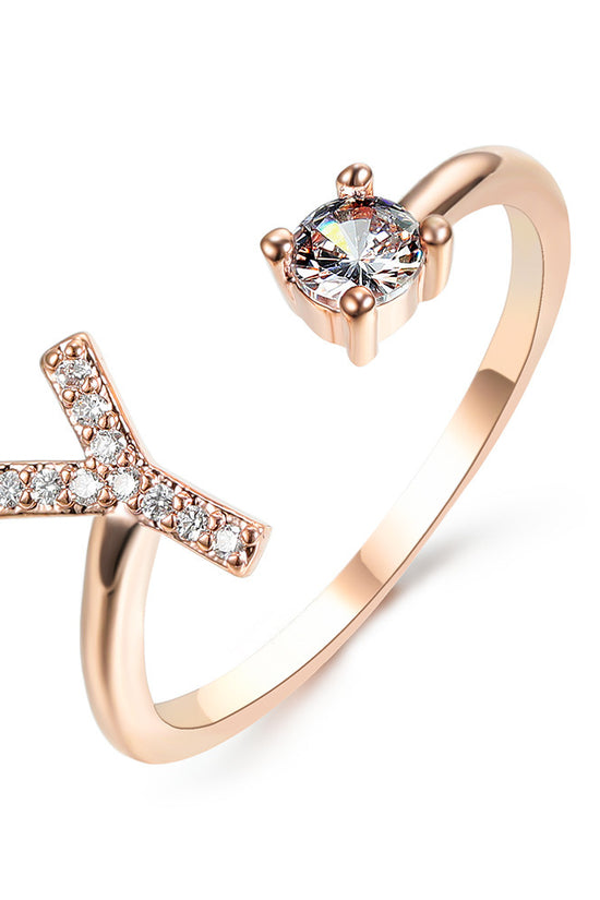 New Design Adjustable 26 Initial Letter Ring Fashion Jewelry For Women Simple Elegant Jewelry