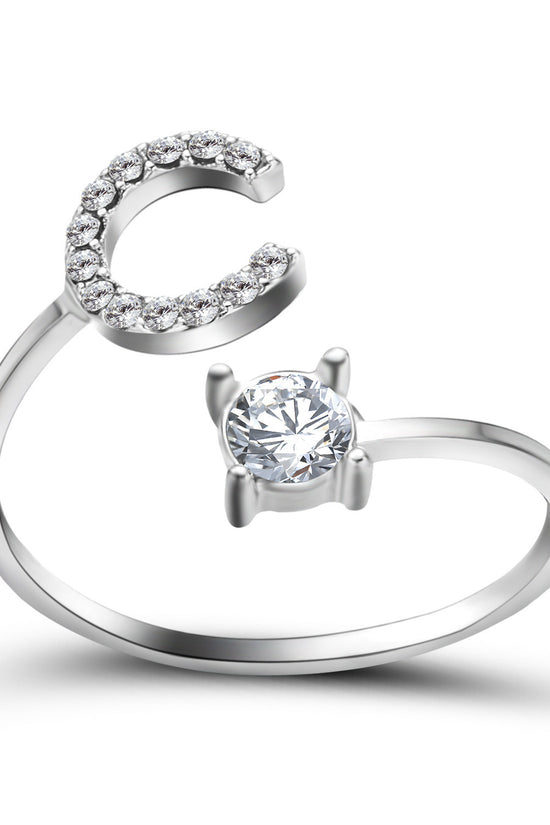 New Design Adjustable 26 Initial Letter Ring Fashion Jewelry For Women Simple Elegant Jewelry