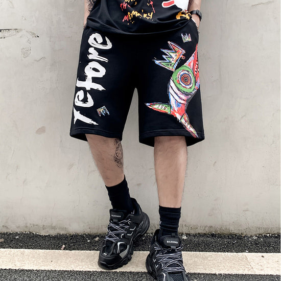 Men's letter print shorts
