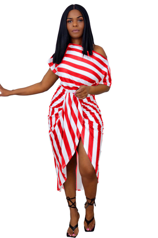 European And American Women's Cross-border Fashion Tie-dye Irregular Printed Dress
