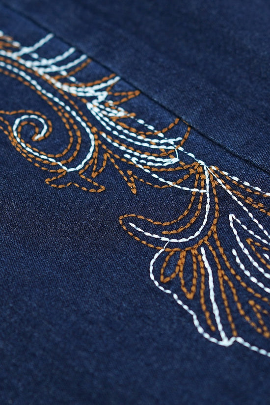Sculpt Your Curves With Our Butt-Lifting Bootcut Jeans Our Mid-Rise Bootcut Features Intricate Statement Embroidery Down The Leg And On The Pockets.