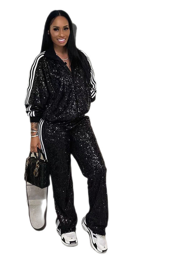 Autumn And Winter New European And American Women's Casual Coat Trousers Suit
