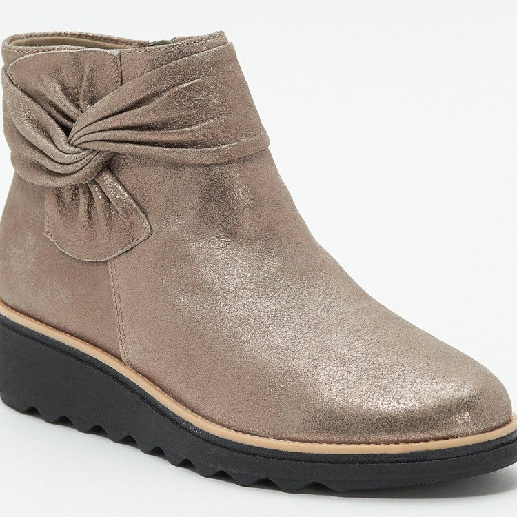 Bowknot Wedge Heel Short Tube Casual Plus Size Women's Shoes