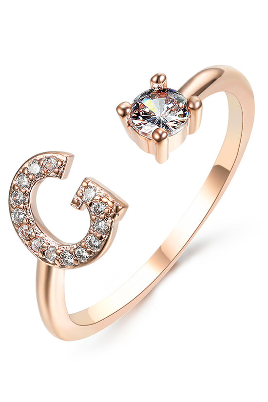 New Design Adjustable 26 Initial Letter Ring Fashion Jewelry For Women Simple Elegant Jewelry