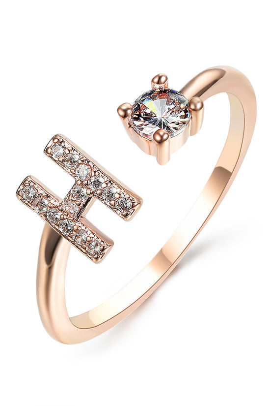 New Design Adjustable 26 Initial Letter Ring Fashion Jewelry For Women Simple Elegant Jewelry