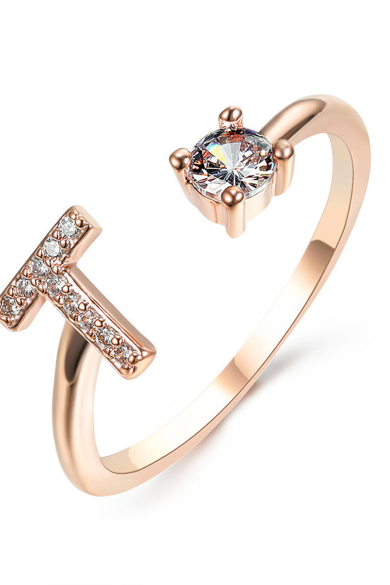 New Design Adjustable 26 Initial Letter Ring Fashion Jewelry For Women Simple Elegant Jewelry