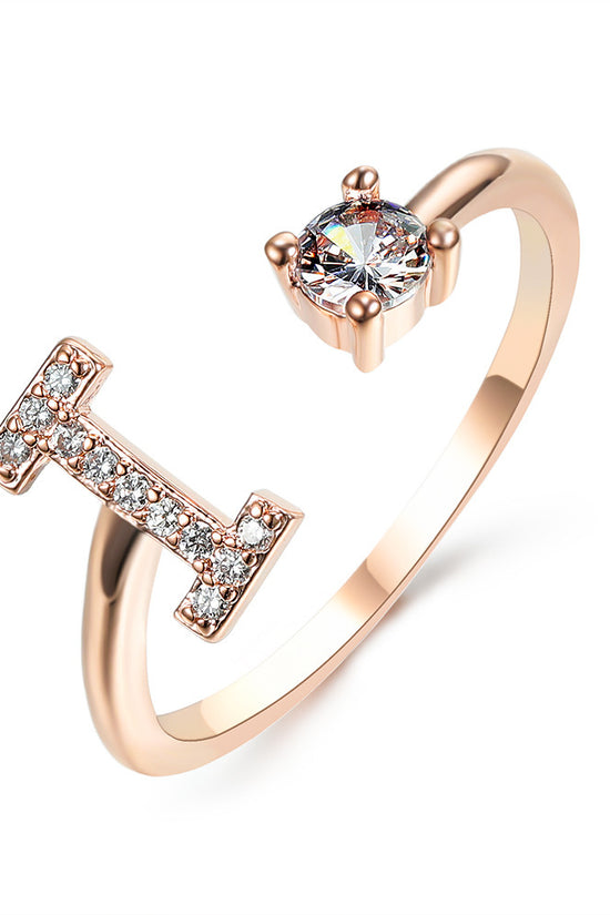 New Design Adjustable 26 Initial Letter Ring Fashion Jewelry For Women Simple Elegant Jewelry