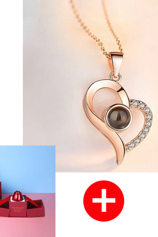 Hot Valentine's Day Gifts Metal Rose Jewelry Gift Box Necklace For Wedding Girlfriend Necklace Gifts