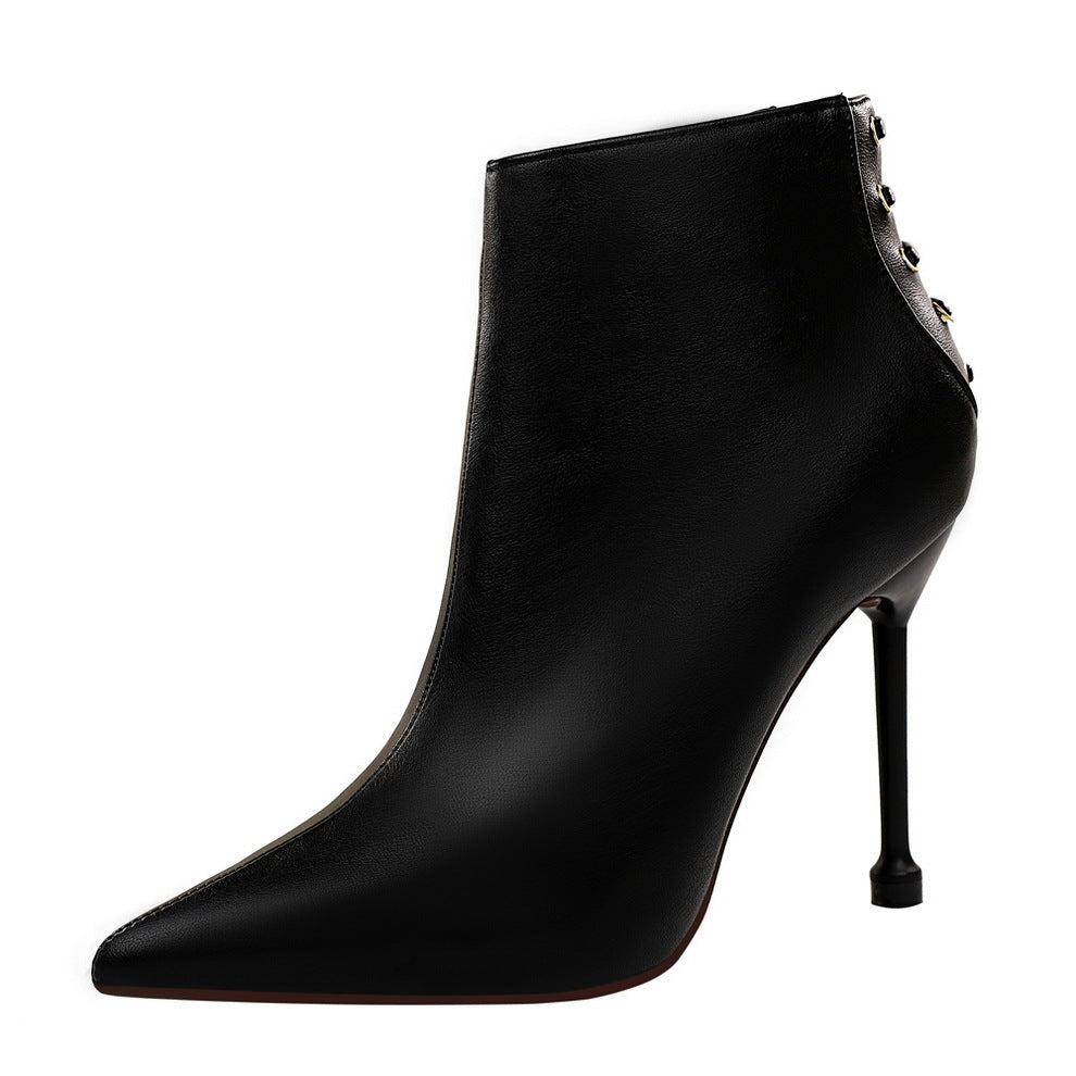 High Heel Pointed Toe Short-tube Women's Boots