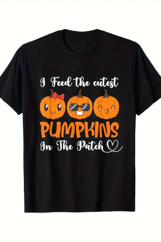 Men'S Casual  T-Shirt With Cute Pumpkin Print, Round Neck, Regular Fit, Thanksgiving Graphic Tee For Outdoors  No Stretch, All Seasons