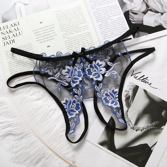 Women's T-shaped Transparent Lace Crotch Panties