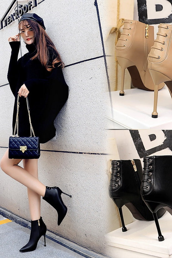 High Heel Pointed Toe Short-tube Women's Boots