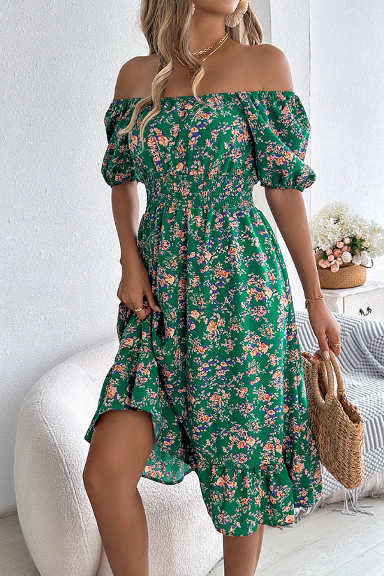 Floral Print Square Collar Dress Summer Fashion Ruffles Dresses Women's Clothing