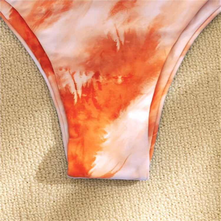 European And American Tie-dye Mesh Bikini