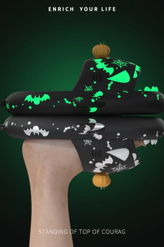 Halloween And Christmas Shoes Ins Luminous Shark Slippers Couple Men Women House Shoes Non-slip Bathroom Slippers Home
