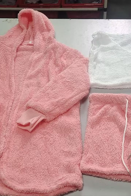 3pcs Womens Clothing Long Sleeve Crop Tank Top And Drawstring Shorts Pajama Set