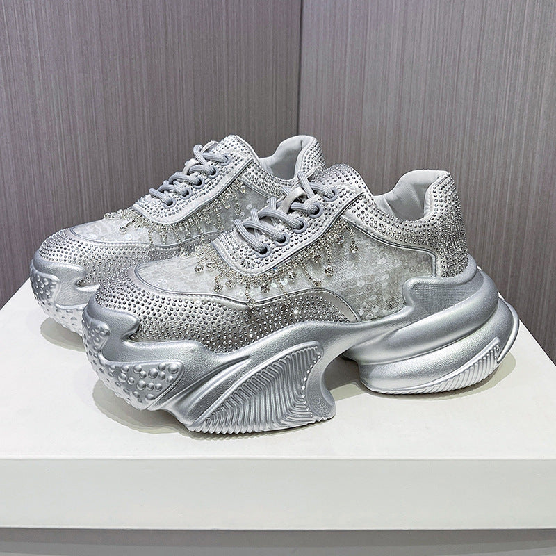 Rhinestone Shoes Female Sequin Platform Sneaker