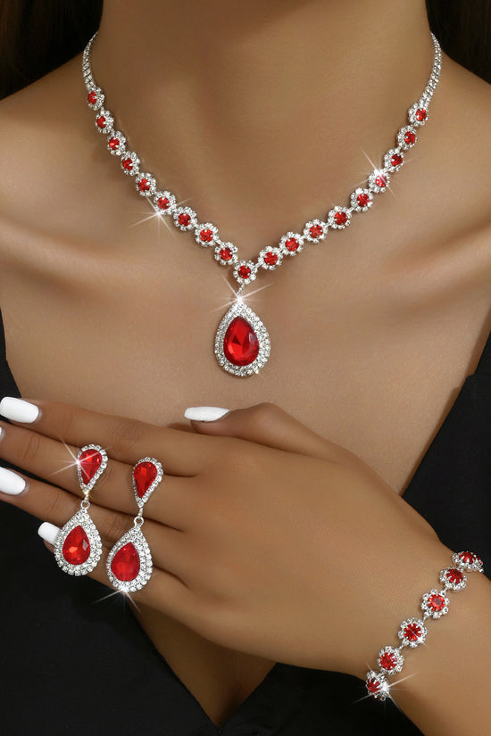 Fashion Jewelry Bridal Jewelry Suit Necklace Ear Stud Bracelet Three-piece Set