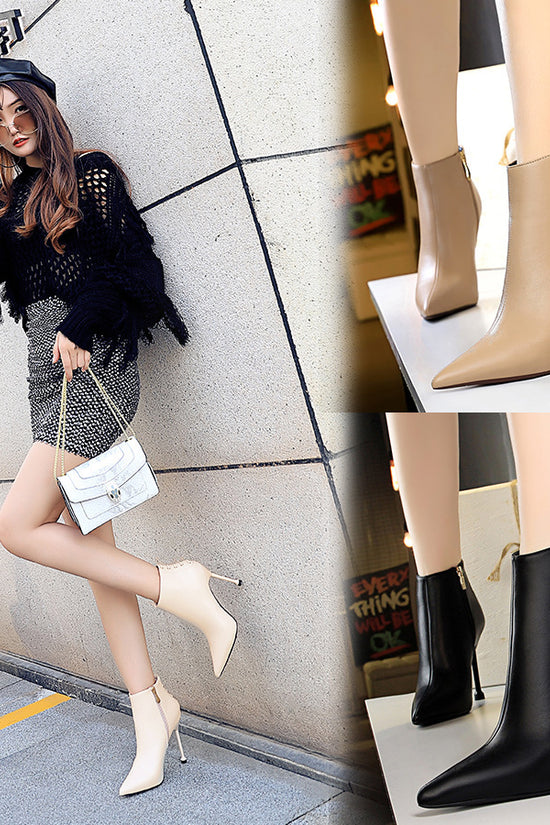 High Heel Pointed Toe Short-tube Women's Boots