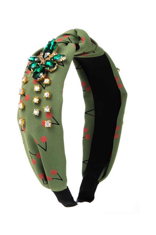 Cherry Print Mid-knot Headband Temperament Wild Headwear