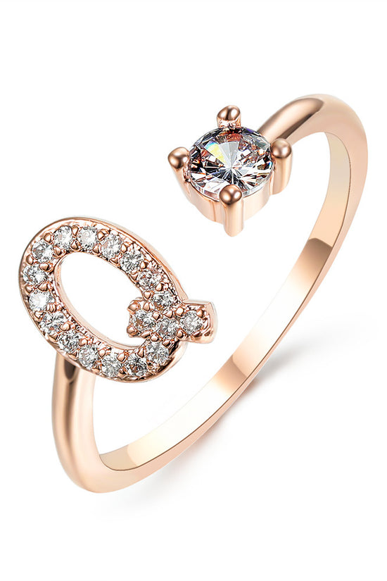 New Design Adjustable 26 Initial Letter Ring Fashion Jewelry For Women Simple Elegant Jewelry
