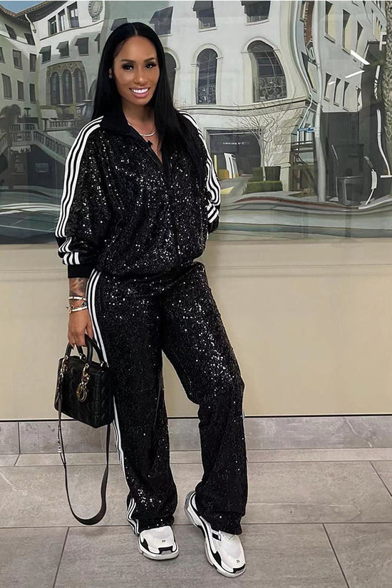 Autumn And Winter New European And American Women's Casual Coat Trousers Suit