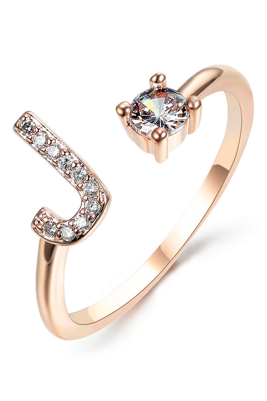 New Design Adjustable 26 Initial Letter Ring Fashion Jewelry For Women Simple Elegant Jewelry
