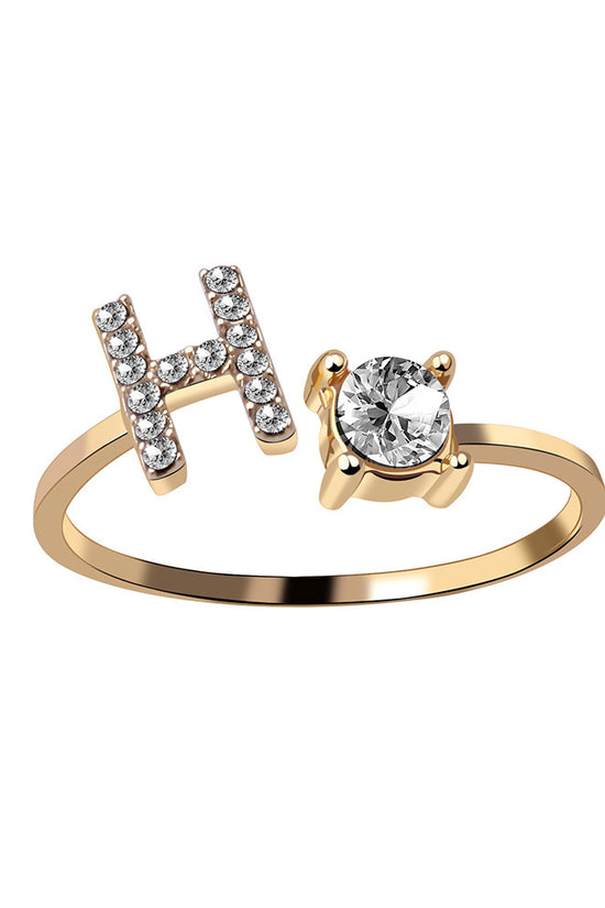 New Design Adjustable 26 Initial Letter Ring Fashion Jewelry For Women Simple Elegant Jewelry