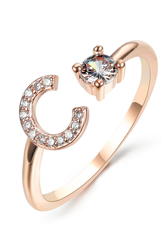 New Design Adjustable 26 Initial Letter Ring Fashion Jewelry For Women Simple Elegant Jewelry