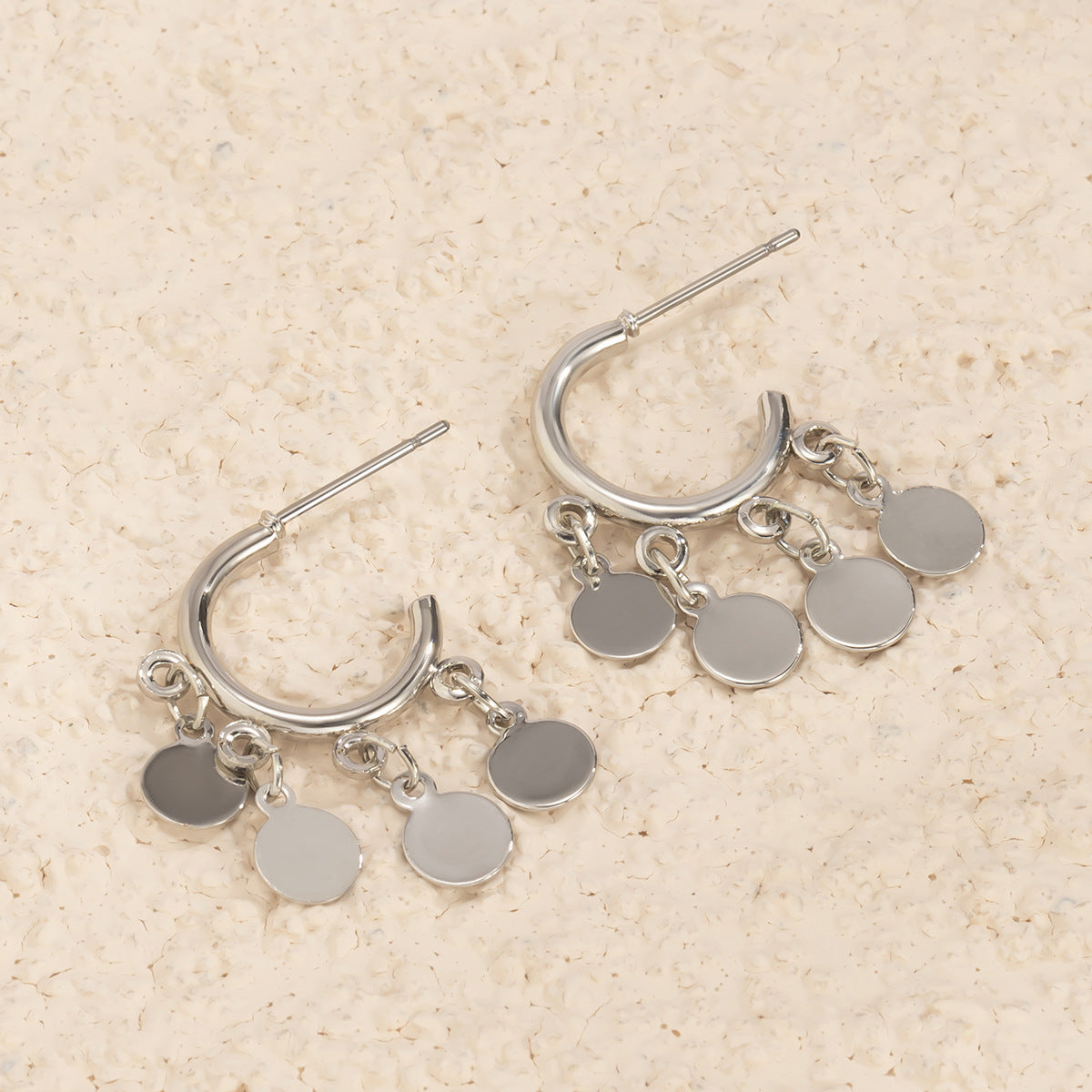 Accessories Simple Trend Geometric C-shaped Sequin Earrings Women