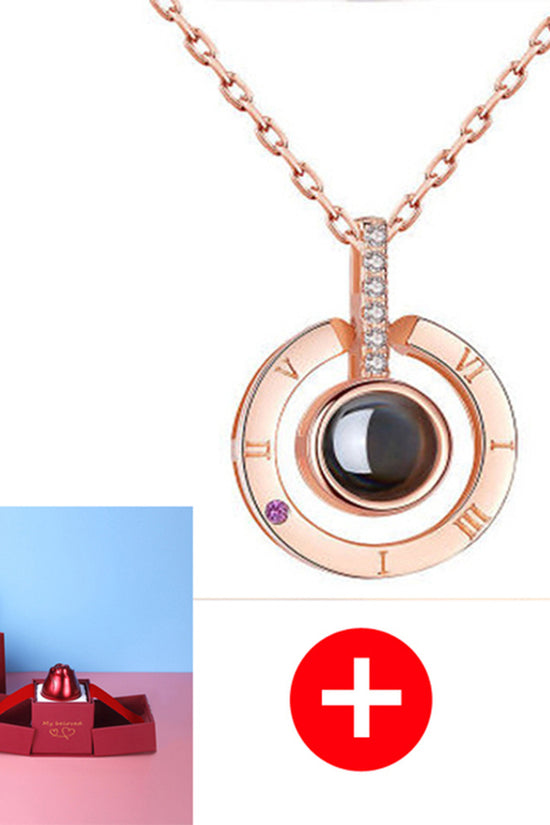 Hot Valentine's Day Gifts Metal Rose Jewelry Gift Box Necklace For Wedding Girlfriend Necklace Gifts