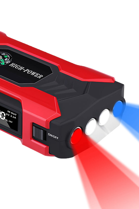 Car Jump Starter Booster 800A Peak 28000mAh 12V Battery Charger Up To 6.0L Gas Or 3.0L Diesel Engine With LCD Screen 4 Modes LED Flashlight